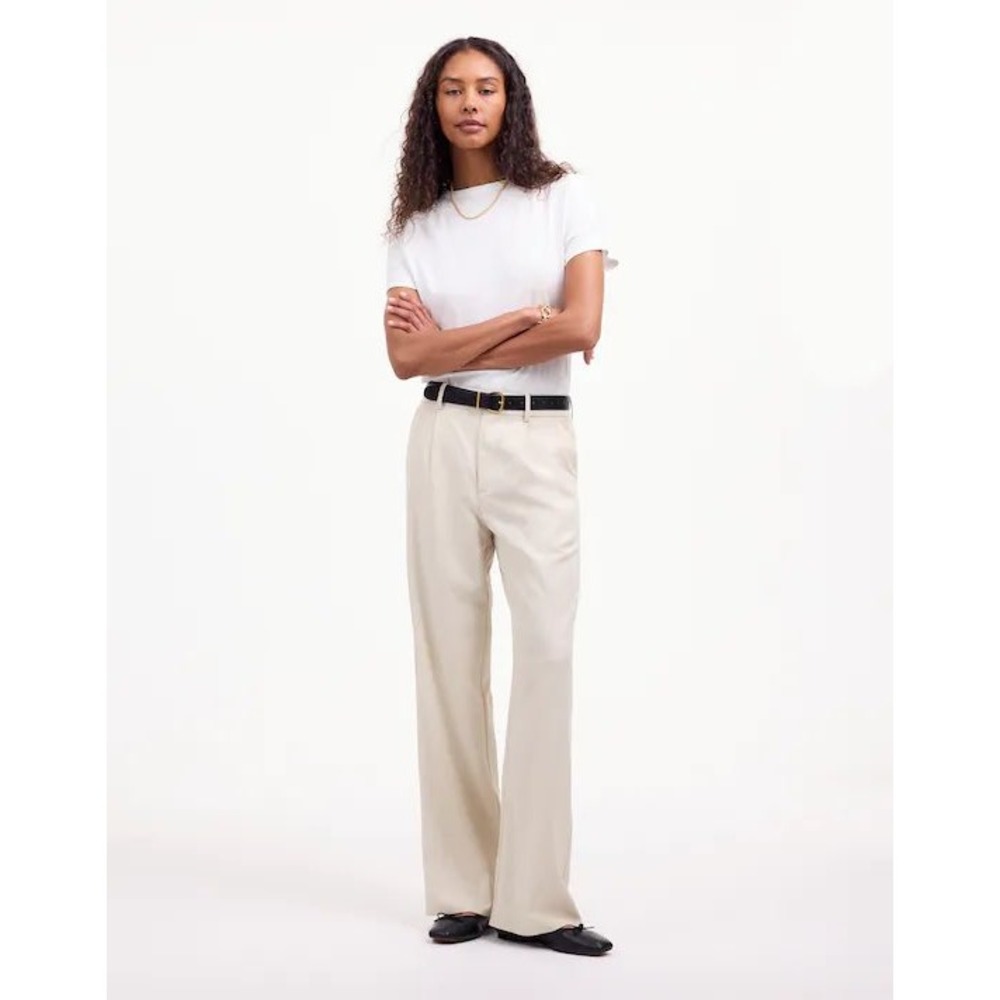 Madewell‎ Women's Size 6 The Slouchy Straight Pant Muted Stone NWT Linen Blend